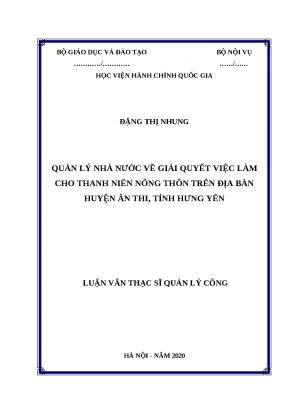 Giải pháp quản lý việc làm cho thanh niên nông thôn