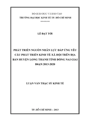 Phát Triển Nguồn Nhân Lực Tại Huyện Long Thành, Đồng Nai