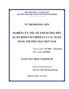 Luận văn: Ổn định tài chính ngân hàng TM Việt Nam