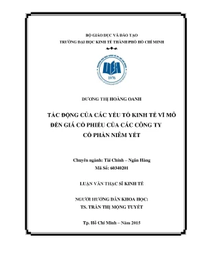 Tác động của yếu tố kinh tế vĩ mô đến giá cổ phiếu công