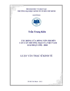 Tác động của dòng vốn FDI đến cán cân thương mại Việt