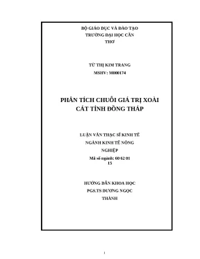 Phân Tích Chuỗi Giá Trị Xoài Cát Tỉnh Đồng Tháp: Cơ Hội