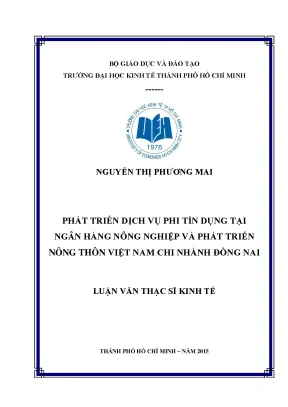 Luận văn Dịch vụ phi tín dụng tại Agribank Đồng Nai