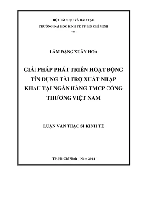 Giải pháp phát triển tín dụng xuất nhập khẩu tại ngân