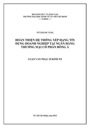 Hoàn thiện hệ thống xếp hạng tín dụng doanh nghiệp