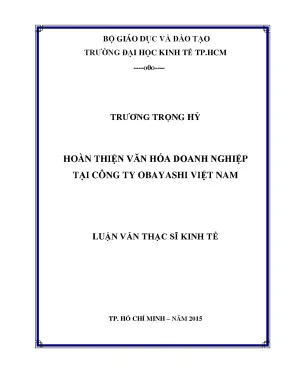 Hoàn thiện văn hóa doanh nghiệp tại Obayashi Việt Nam
