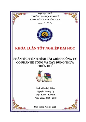 Khóa luận Phân tích tài chính CTCP Bê tông Thừa Thiên Huế