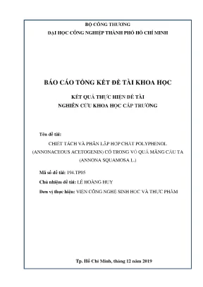 Chiết Tách Polyphenol Từ Vỏ Mãng Cầu Ta: Nghiên Cứu