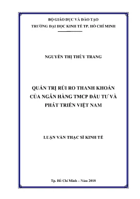 Quản Trị Rủi Ro Thanh Khoản Ngân Hàng TMCP Đầu Tư và