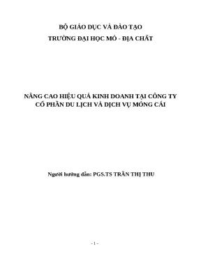 Nâng cao hiệu quả kinh doanh tại Công ty Cổ phần Du lịch