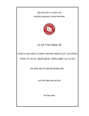 Nâng cao chất lượng nguồn nhân lực tại Tổng công ty Xuất