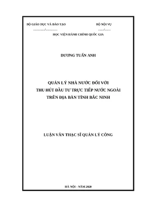 Quản lý nhà nước và thu hút đầu tư nước ngoài tại Bắc Ninh