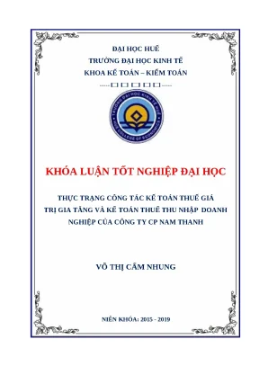 Khóa luận Kế toán thuế GTGT và TNDN tại Doanh nghiệp