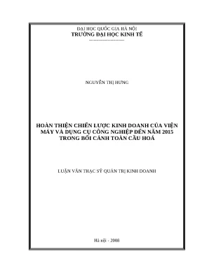 Chiến Lược Kinh Doanh Của Viện Máy Và Dụng Cụ Công
