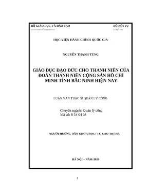 Giáo Dục Đạo Đức Thanh Niên Tại Bắc Ninh: Thực Trạng và
