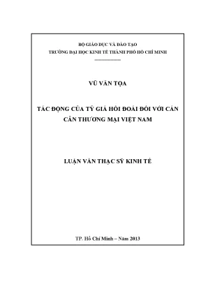 Tác động tỷ giá hối đoái đến cán cân thương mại Việt Nam