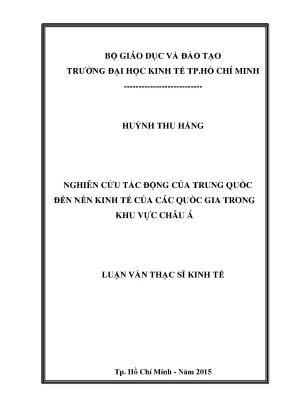 Tác Động Của Trung Quốc Đến Nền Kinh Tế Các Quốc Gia Châu Á