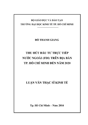 Nghiên cứu thu hút đầu tư FDI tại TP. Hồ Chí Minh đến