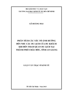 Luận văn: Nhu cầu du lịch tại Châu Đốc, An Giang (2015)