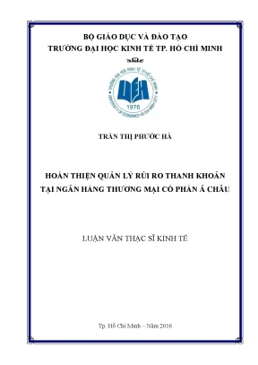 Quản lý rủi ro thanh khoản tại ngân hàng Á Châu: Nghiên