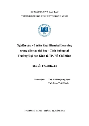 Nghiên cứu triển khai Blended Learning tại Đại học Kinh