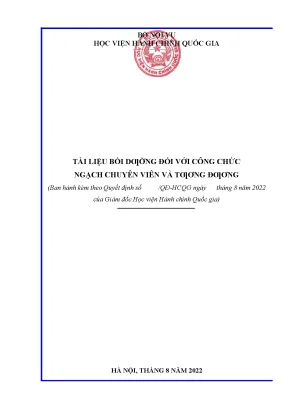 Tài liệu bồi dưỡng cho công chức chuyên viên và tương đương