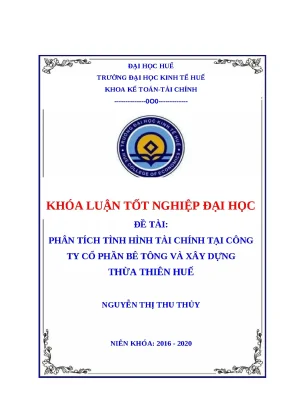 Khóa luận phân tích tài chính CTCP Bê tông Thừa Thiên Huế
