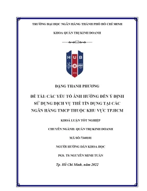Yếu Tố Ảnh Hưởng Đến Ý Định Sử Dụng Thẻ Tín Dụng Tại