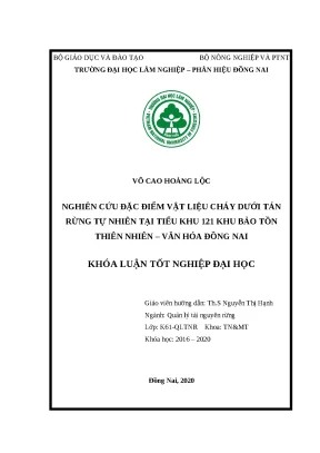 Nghiên Cứu Vật Liệu Cháy Dưới Tán Rừng Tự Nhiên Tại Khu