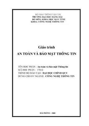Giáo Trình An Toàn và Bảo Mật Thông Tin Đại Học Hàng Hải