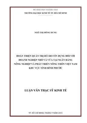 Quản Trị Rủi Ro Tín Dụng Cho Doanh Nghiệp Nhỏ Tại Ngân