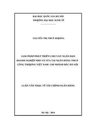 Giải pháp phát triển cho vay ngắn hạn cho doanh nghiệp