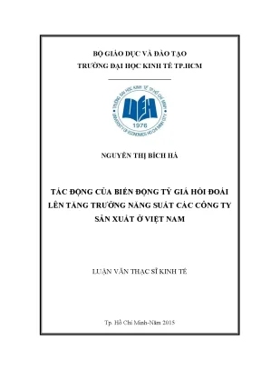 Tác động của tỷ giá hối đoái đến năng suất sản xuất tại
