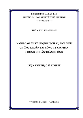 Luận văn thạc sĩ: Dịch vụ môi giới chứng khoán (Full)