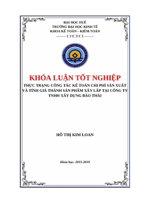 Luận văn: Kế toán chi phí & giá thành sản phẩm xây lắp