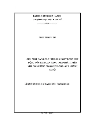 Giải pháp nâng cao hiệu quả huy động vốn tại ngân hàng