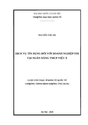 Nghiên cứu dịch vụ tín dụng cho doanh nghiệp FDI tại