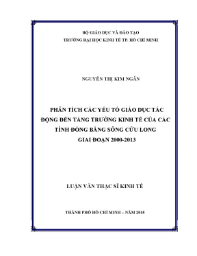 Luận văn: Giáo dục & Tăng trưởng kinh tế ĐBSCL 2000-2013
