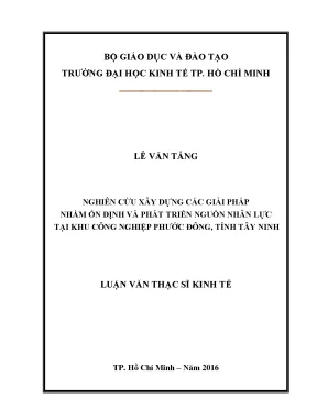 Giải pháp ổn định và phát triển nguồn nhân lực tại KCN