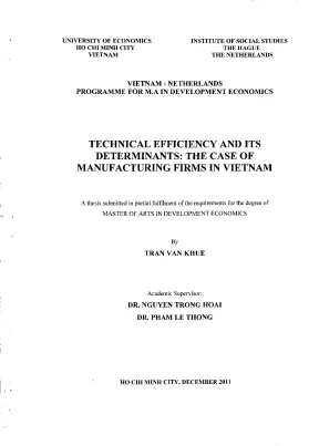 Hiệu quả kỹ thuật và các yếu tố quyết định trong ngành