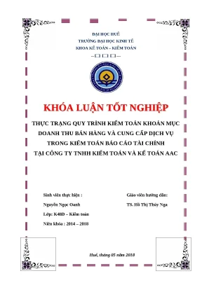 Quy trình kiểm toán doanh thu tại Công ty kiểm toán AAC