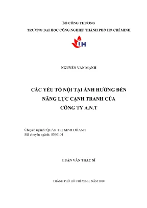 Yếu Tố Nội Tại Ảnh Hưởng Đến Năng Lực Cạnh Tranh Công Ty A.T