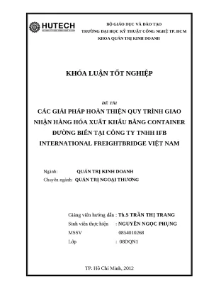 Giải pháp tối ưu quy trình giao nhận hàng hóa xuất khẩu