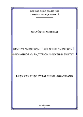 Phát Triển Dịch Vụ Ngân Hàng Tại Chi Nhánh Agribank Sơn Tây