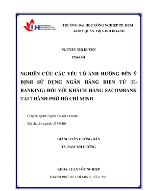 Yếu Tố Ảnh Hưởng Đến Ý Định Sử Dụng E-Banking Tại Sacombank