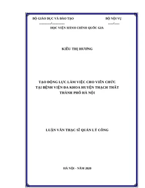 Tạo động lực làm việc cho viên chức tại bệnh viện đa