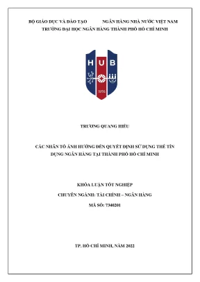 Những yếu tố quyết định sử dụng thẻ tín dụng ngân hàng