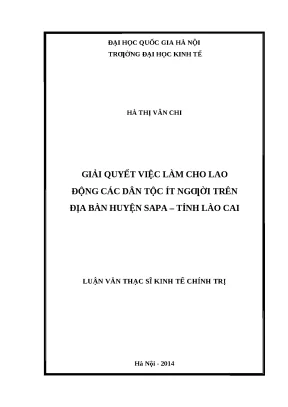 Giải Quyết Việc Làm Cho Lao Động Dân Tộc Ít Người Tại