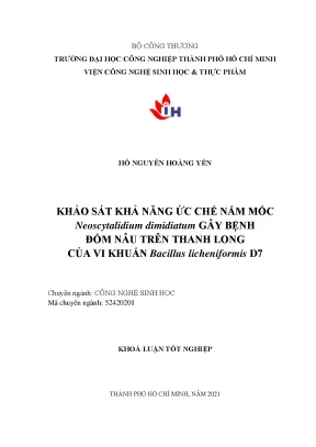 Khả năng ức chế nấm mốc Neoscytalidium dimidiatum trên
