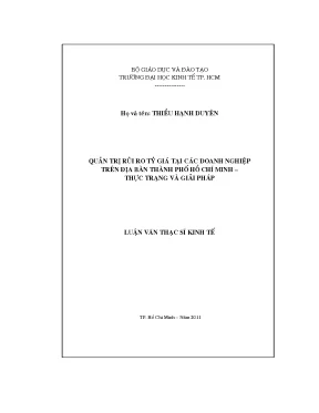 Quản trị rủi ro tỷ giá tại doanh nghiệp TP. Hồ Chí Minh: